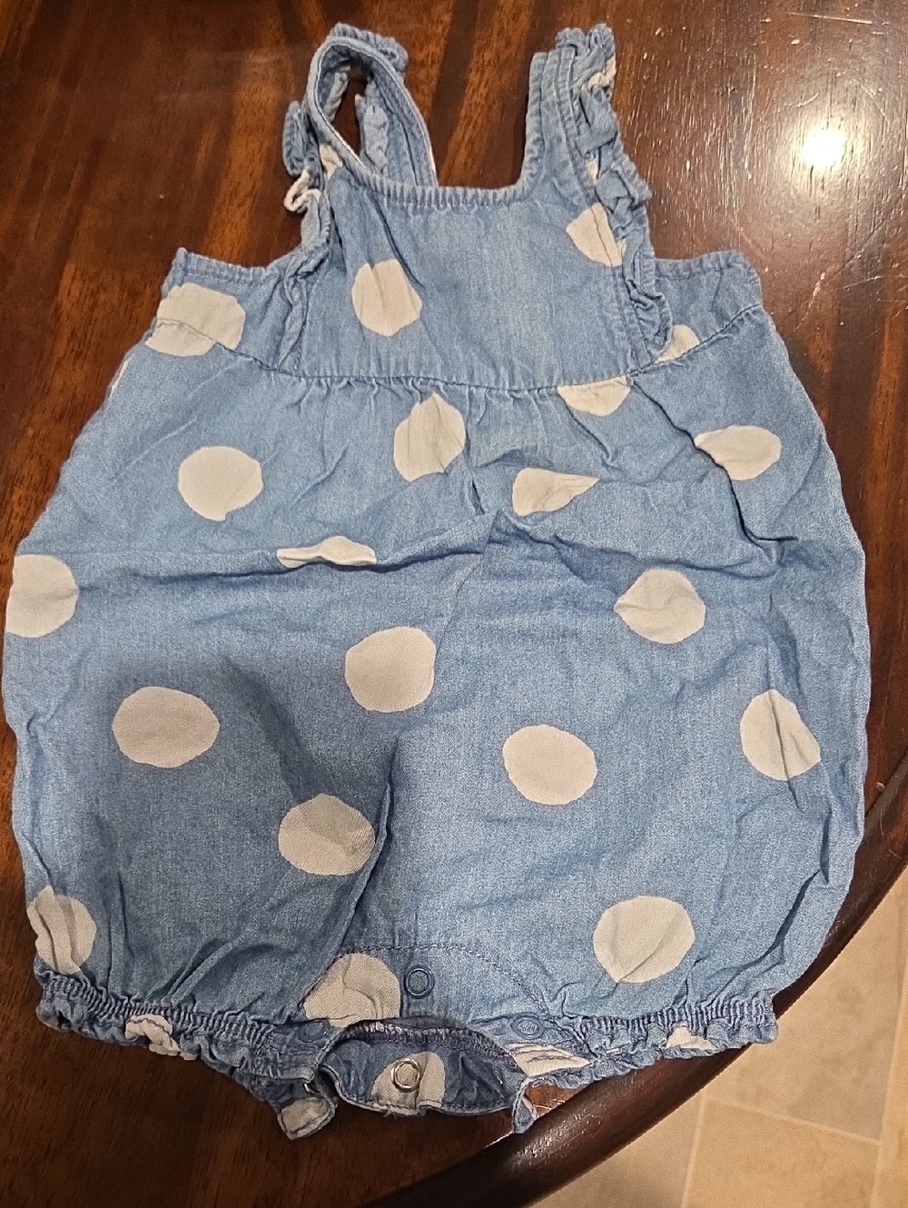 Carter's Light Blue Polka Dot Infant Romper